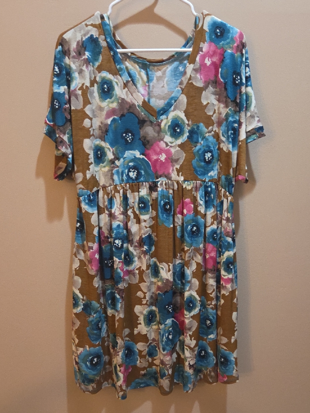 Floral V-Neck Babydoll Dress